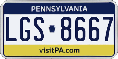 PA license plate LGS8667