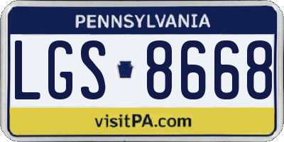 PA license plate LGS8668