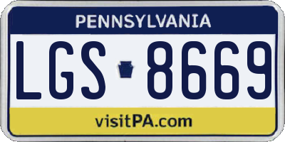 PA license plate LGS8669
