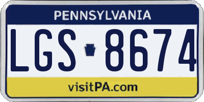 PA license plate LGS8674