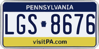 PA license plate LGS8676