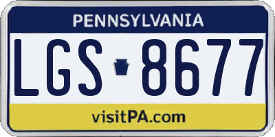 PA license plate LGS8677