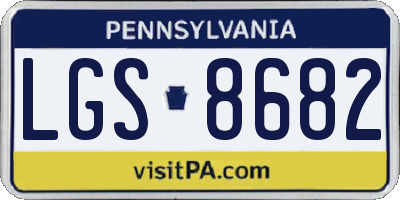PA license plate LGS8682
