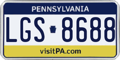 PA license plate LGS8688