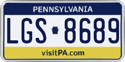 PA license plate LGS8689