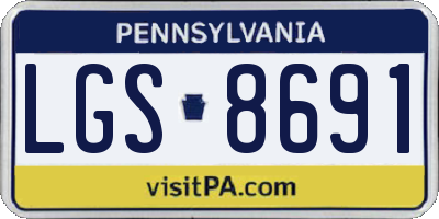 PA license plate LGS8691