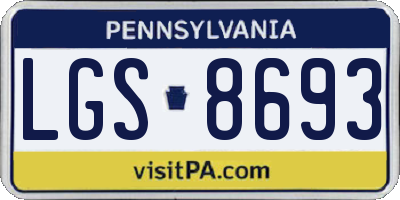 PA license plate LGS8693