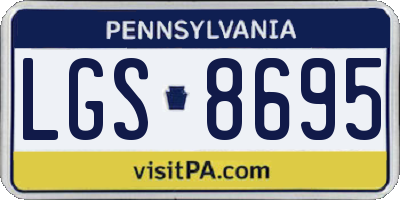 PA license plate LGS8695