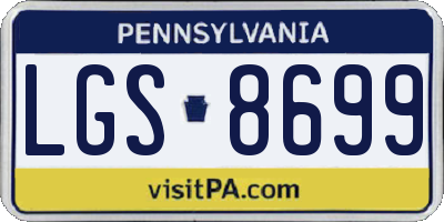 PA license plate LGS8699