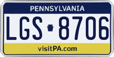 PA license plate LGS8706