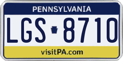 PA license plate LGS8710