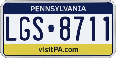 PA license plate LGS8711