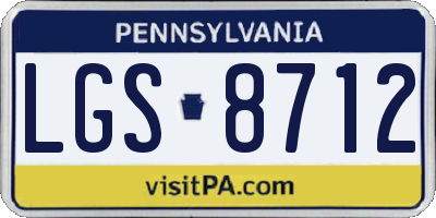 PA license plate LGS8712
