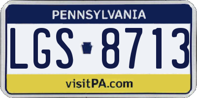 PA license plate LGS8713