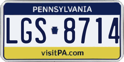 PA license plate LGS8714