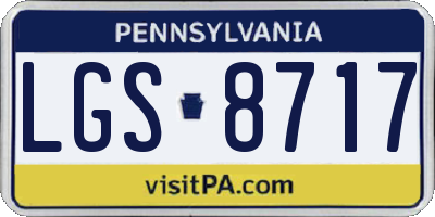 PA license plate LGS8717