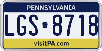 PA license plate LGS8718