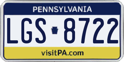 PA license plate LGS8722