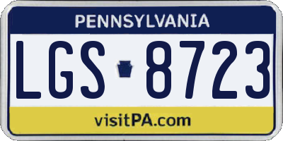 PA license plate LGS8723