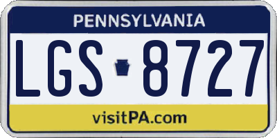 PA license plate LGS8727