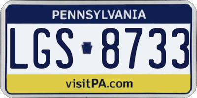 PA license plate LGS8733