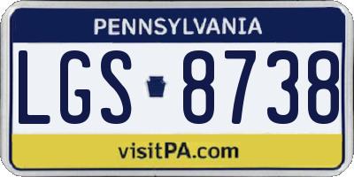 PA license plate LGS8738