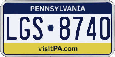 PA license plate LGS8740