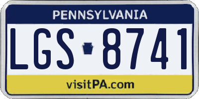 PA license plate LGS8741