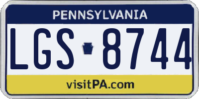 PA license plate LGS8744