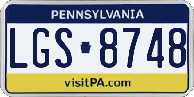 PA license plate LGS8748