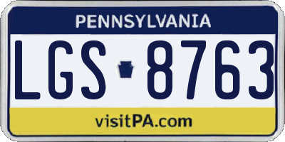 PA license plate LGS8763
