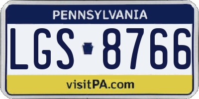 PA license plate LGS8766