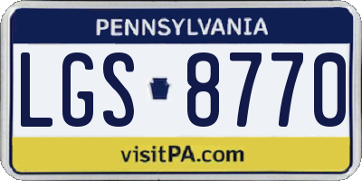 PA license plate LGS8770