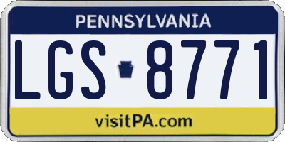PA license plate LGS8771