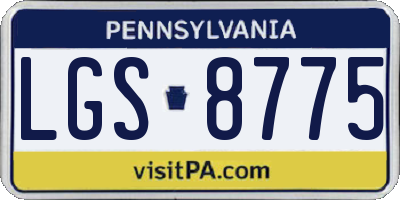 PA license plate LGS8775