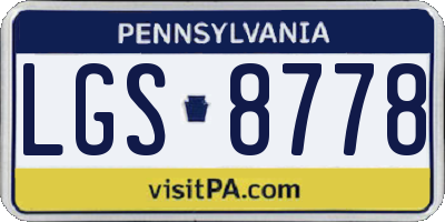PA license plate LGS8778