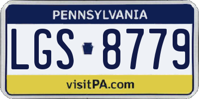 PA license plate LGS8779