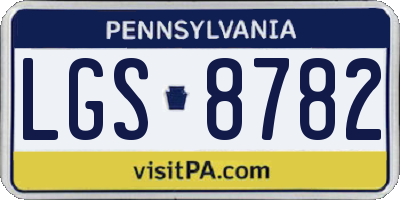 PA license plate LGS8782
