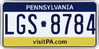 PA license plate LGS8784