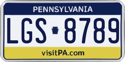 PA license plate LGS8789