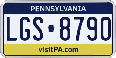PA license plate LGS8790