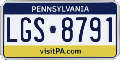 PA license plate LGS8791