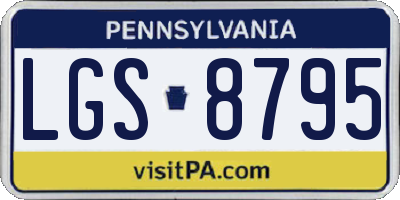 PA license plate LGS8795