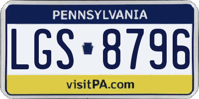 PA license plate LGS8796