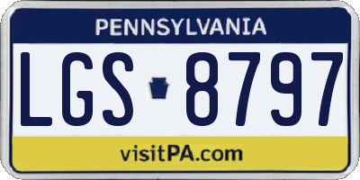 PA license plate LGS8797
