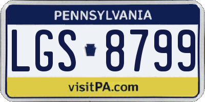 PA license plate LGS8799