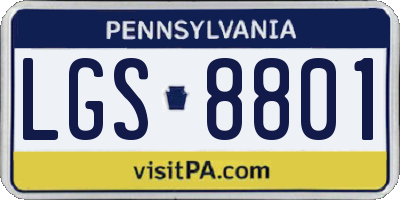PA license plate LGS8801