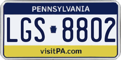 PA license plate LGS8802