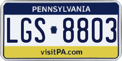 PA license plate LGS8803