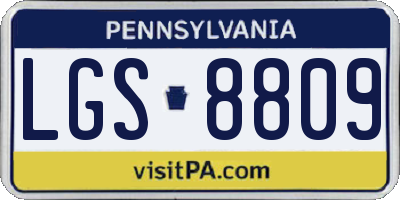 PA license plate LGS8809